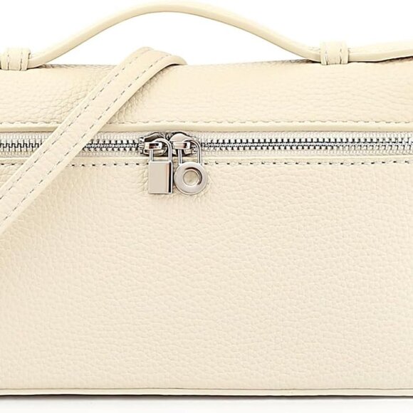 Women’s Pebbled PU Leather Crossbody Bag with Top Handle and Adjustable Strap - Picture 1 of 7